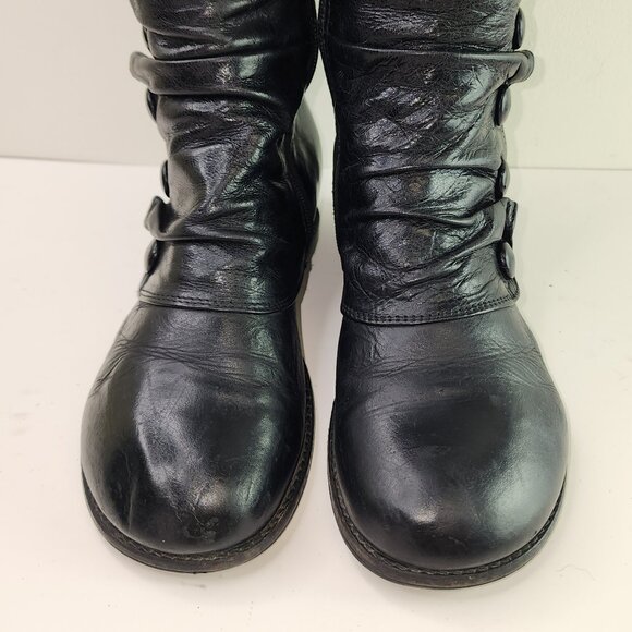 Miz Mooz Black Leather Button Tall Winter Boots (6.5 US) - Picture 6 of 10